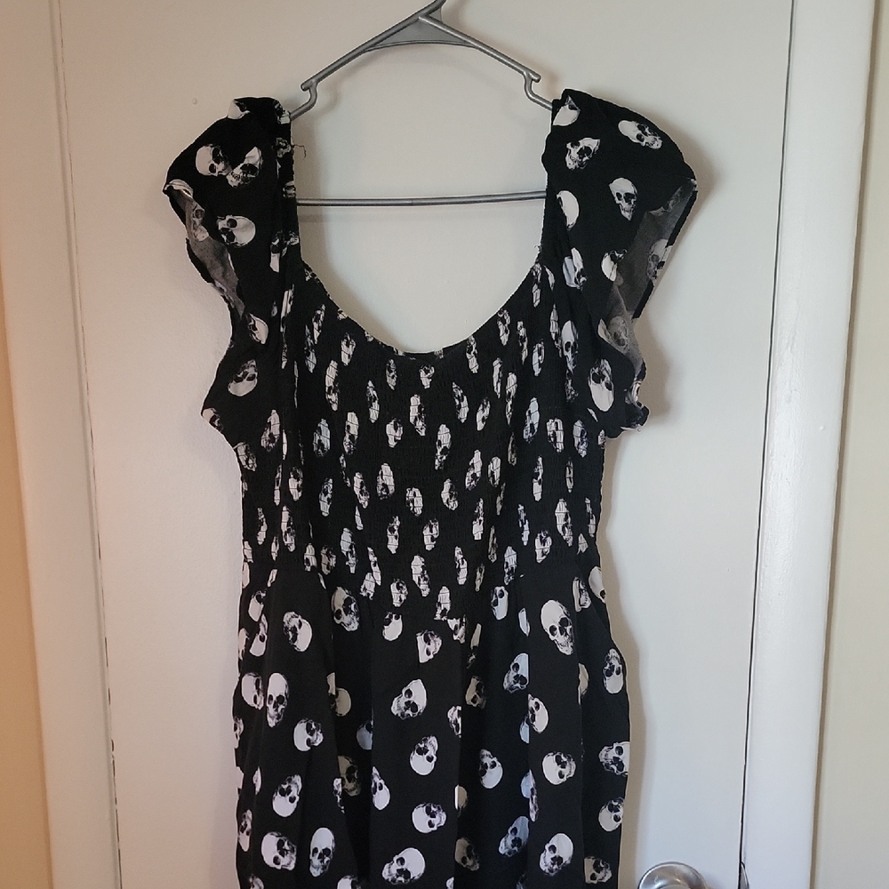 Black Dress with White Skull Pattern